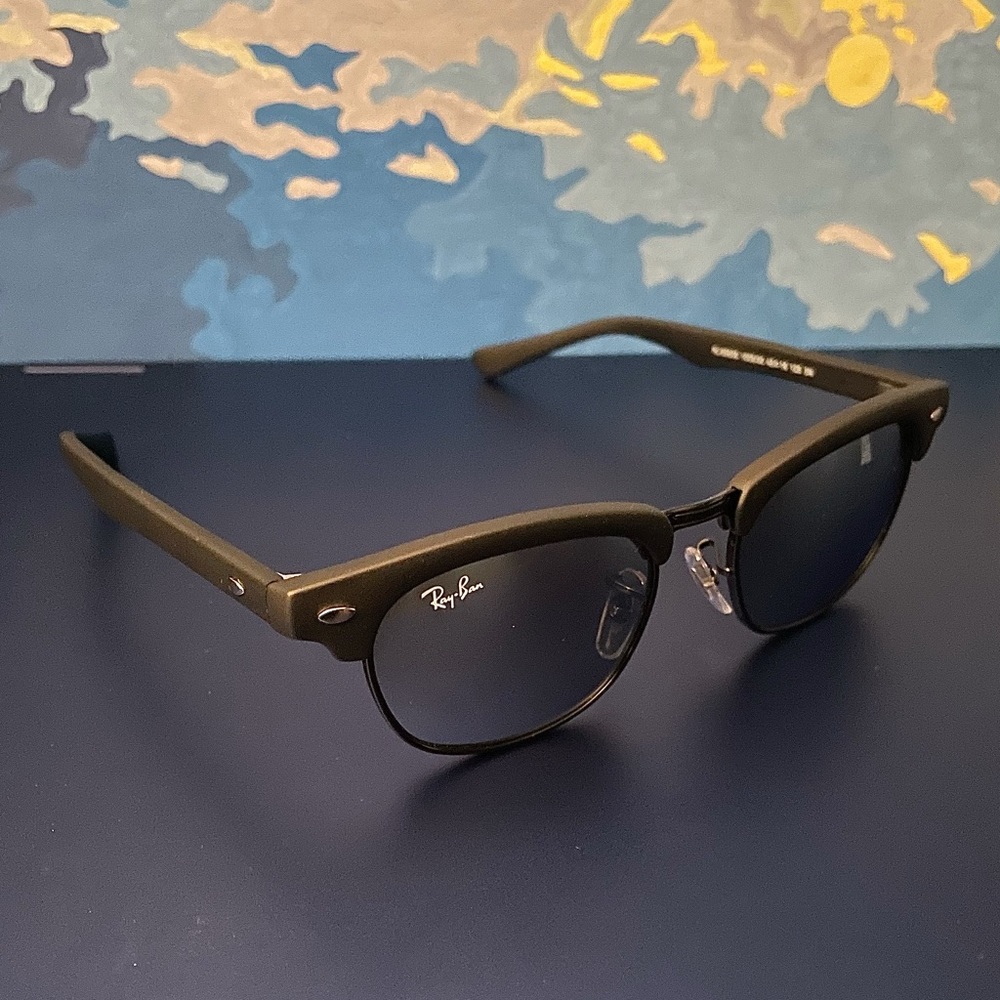 Ray Ban Black Clubmaster with Mirror 45mm